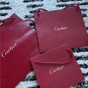 Cartier Burgundy Shopping Bags Set